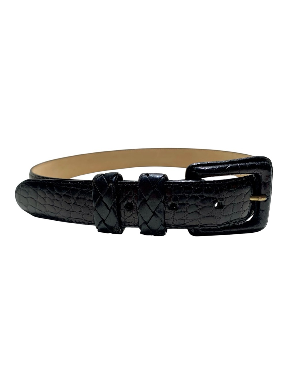 Women’s Brighton Classics Croc-Embossed Leather Belt Size 30”